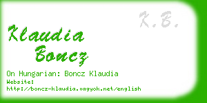 klaudia boncz business card